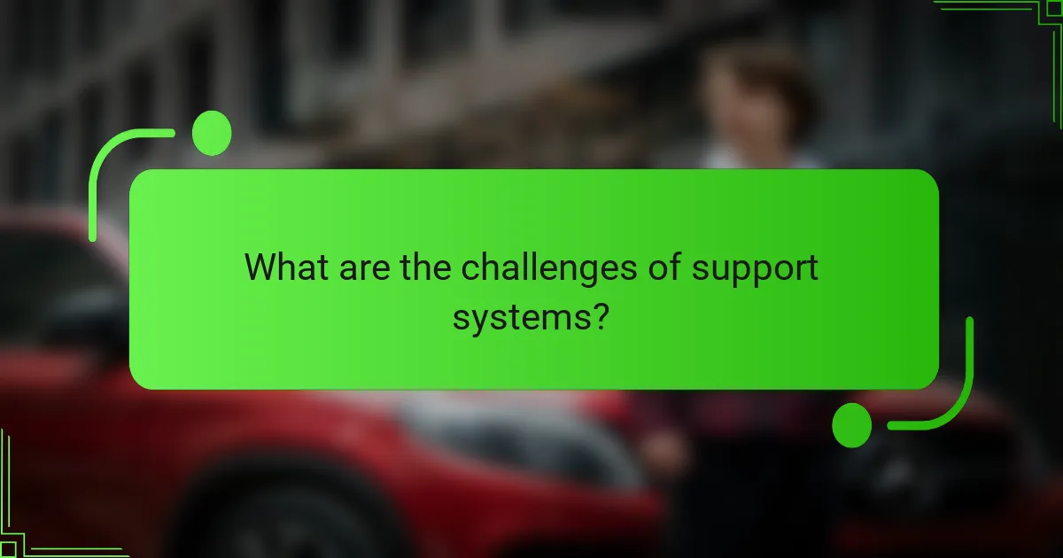What are the challenges of support systems?