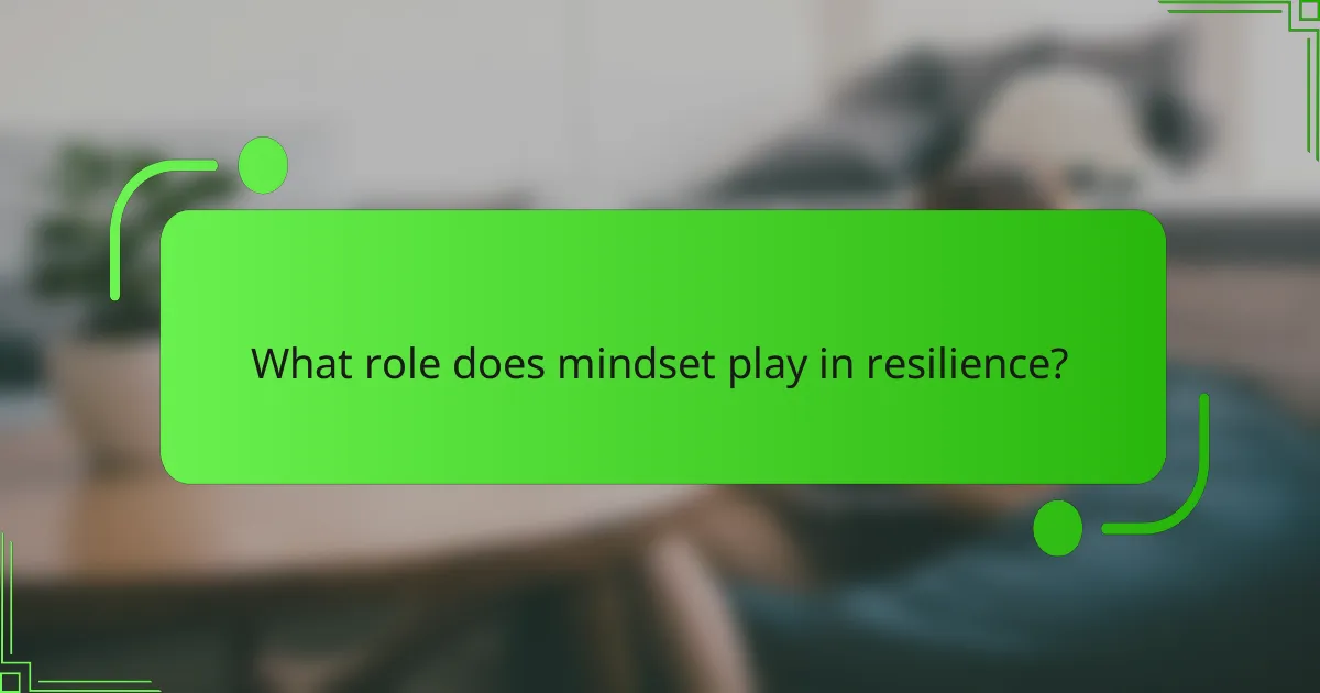 What role does mindset play in resilience?