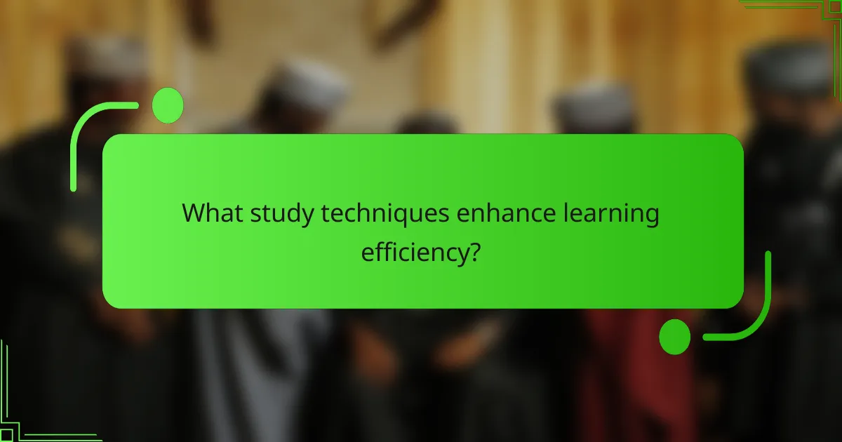 What study techniques enhance learning efficiency?